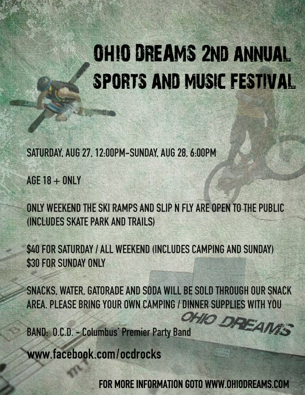 Ohio Dreams Sports and Music Festival Flyer